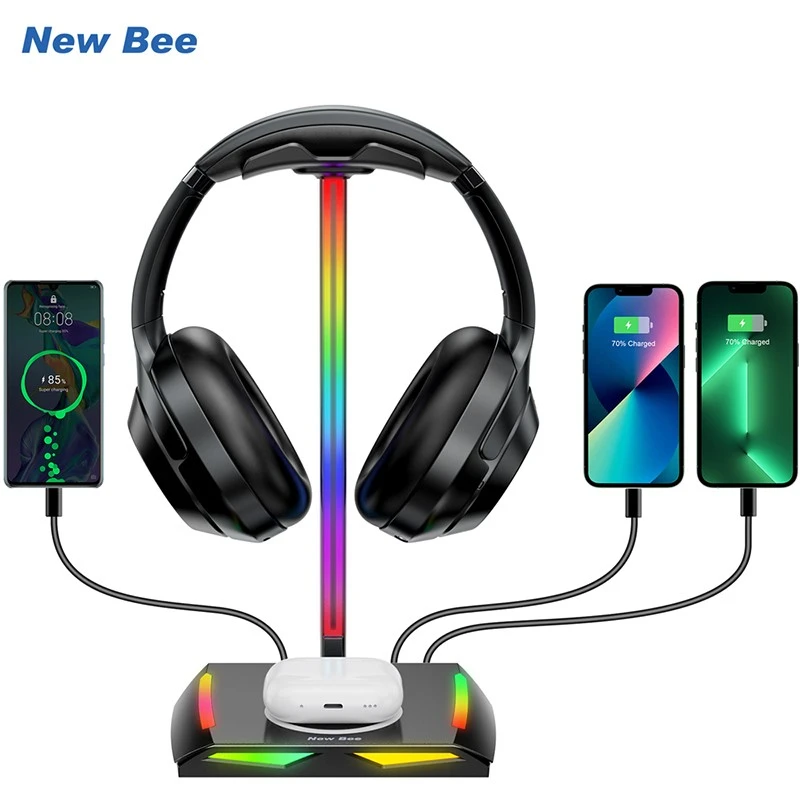rgb headphone stand with wireless charger rgb headphone stand with wireless charger