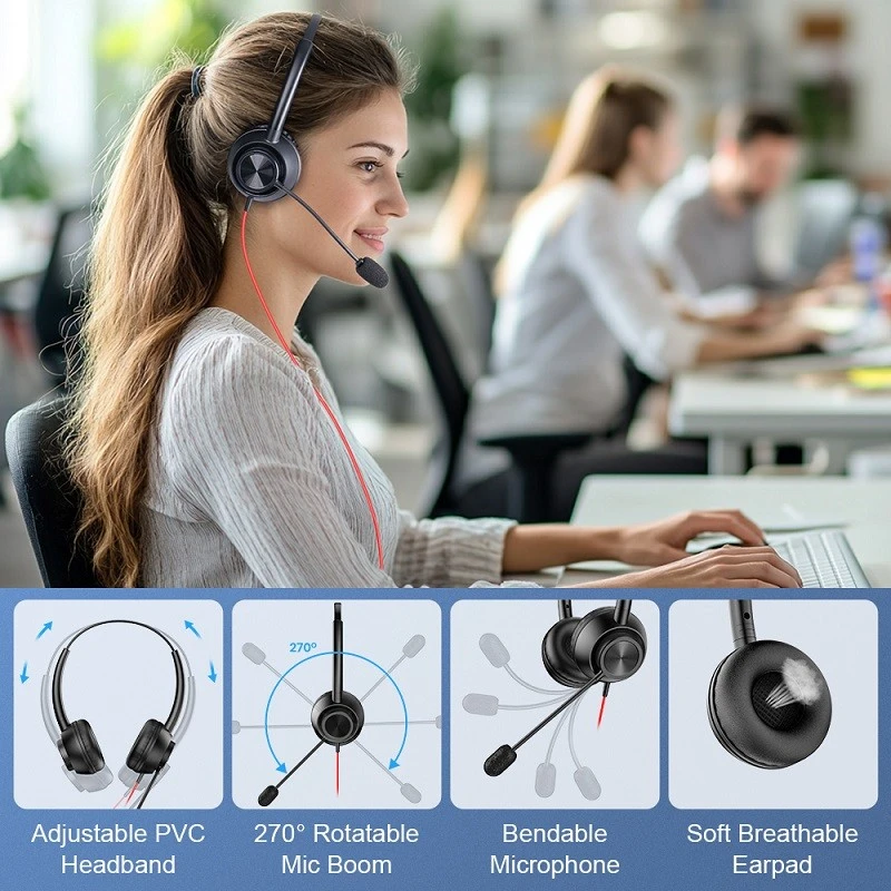 Office Headphones With Phone Answer Button Office Headphones With Phone Answer Button